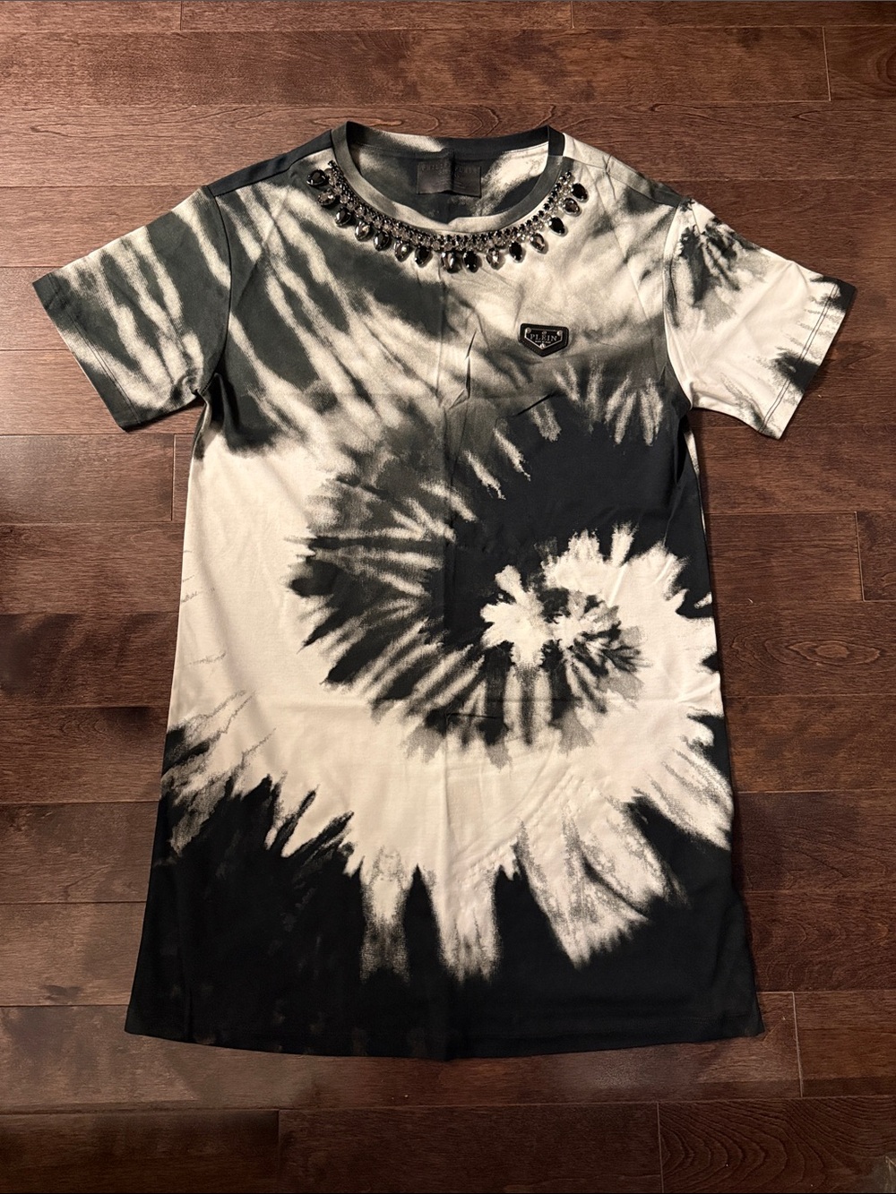 Philipp Plein Women’s Black & White Tie-Dye T-shirt